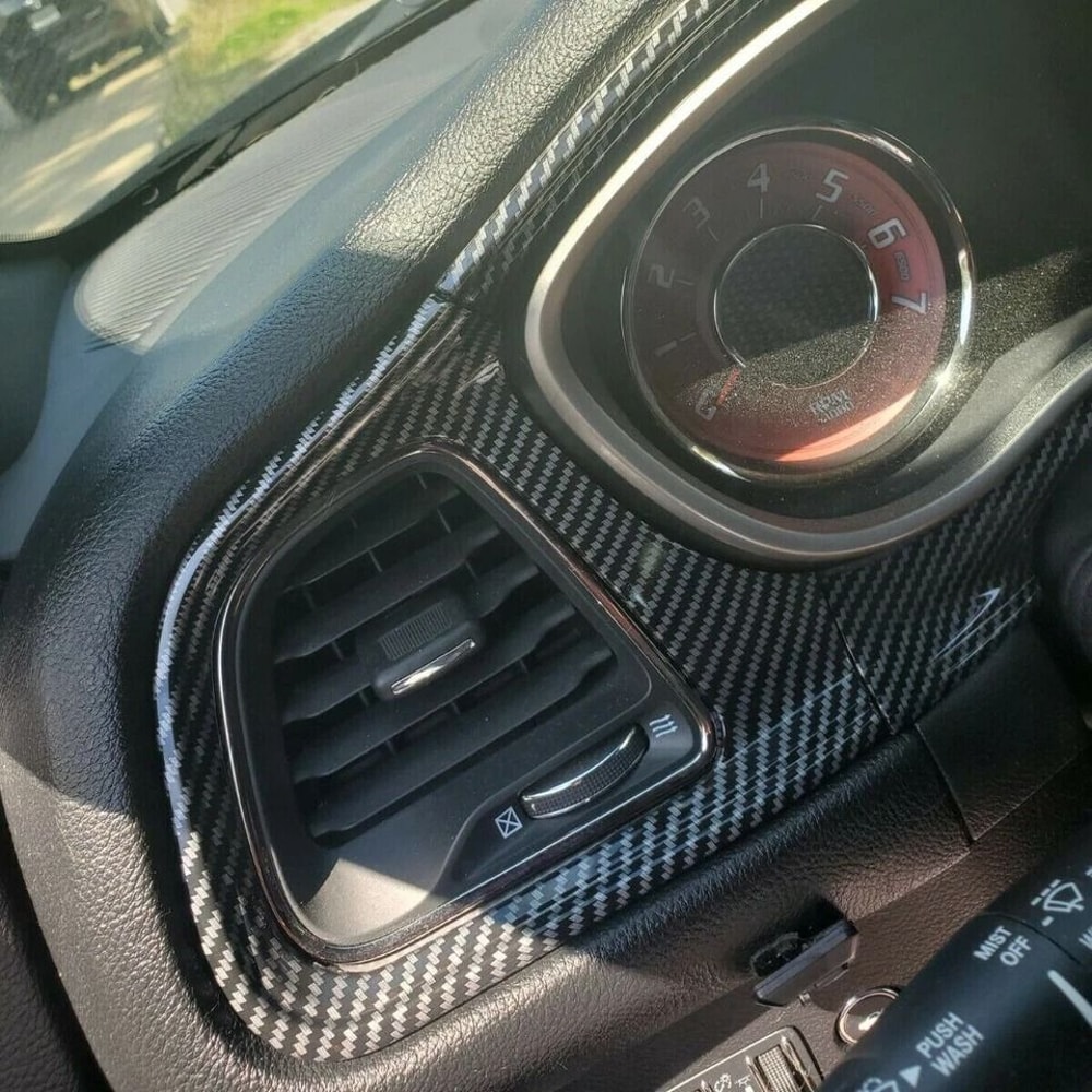 Carbon Fiber Center Console Trim And Dashboard Trim Kit 6