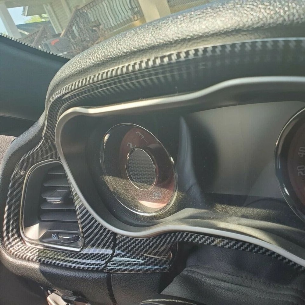 Carbon Fiber Center Console Trim And Dashboard Trim Kit 7