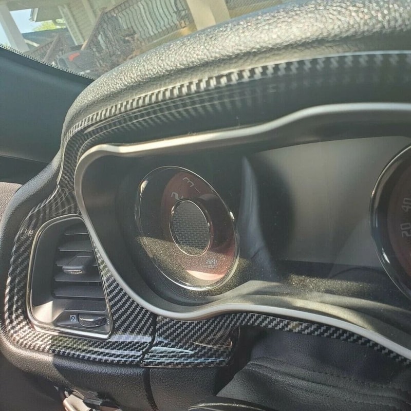 Carbon Fiber Center Console Trim And Dashboard Trim Kit 7