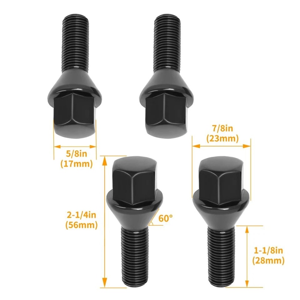 Black Wheel Lug Bolts For Jeep Compass Cherokee Renegade Ram 2