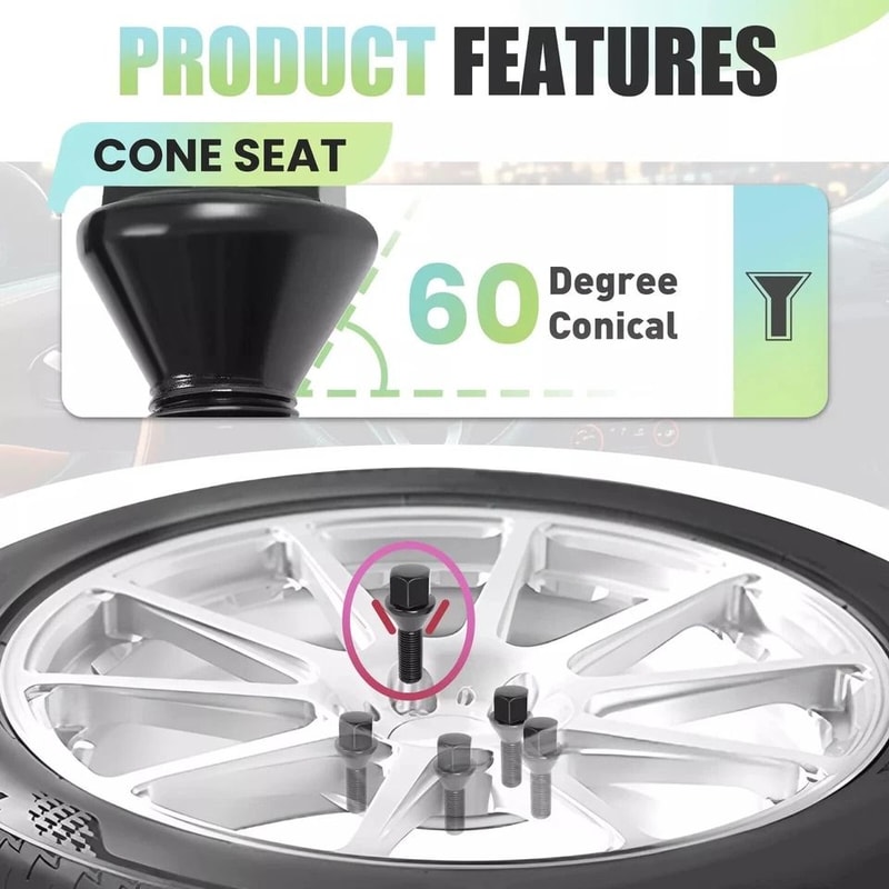 Black Wheel Lug Bolts For Jeep Compass Cherokee Renegade Ram 3