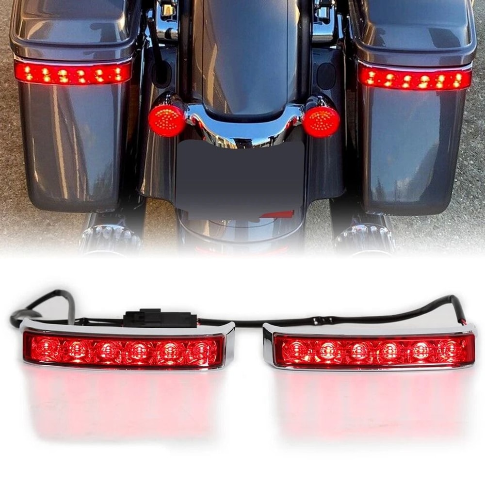 Harley Road Glide Saddlebag Lights LED Brake Turn Signal Kit For Touring 0