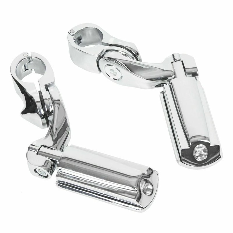 Harley Highway Foot Pegs Engine Guard Adjustable Crash Bar Footrests 10