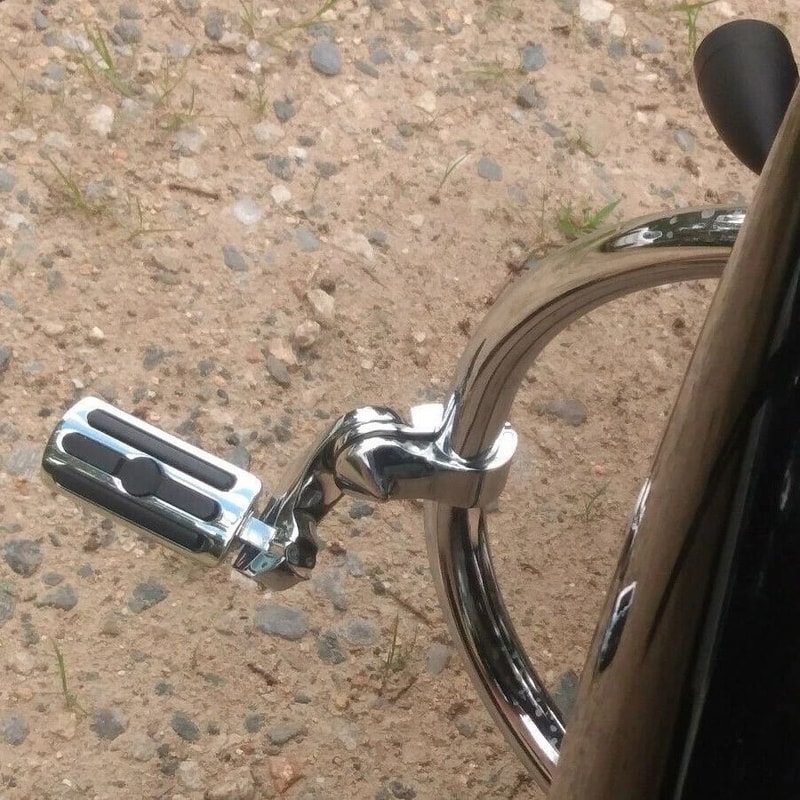 Harley Highway Foot Pegs Engine Guard Adjustable Crash Bar Footrests 6