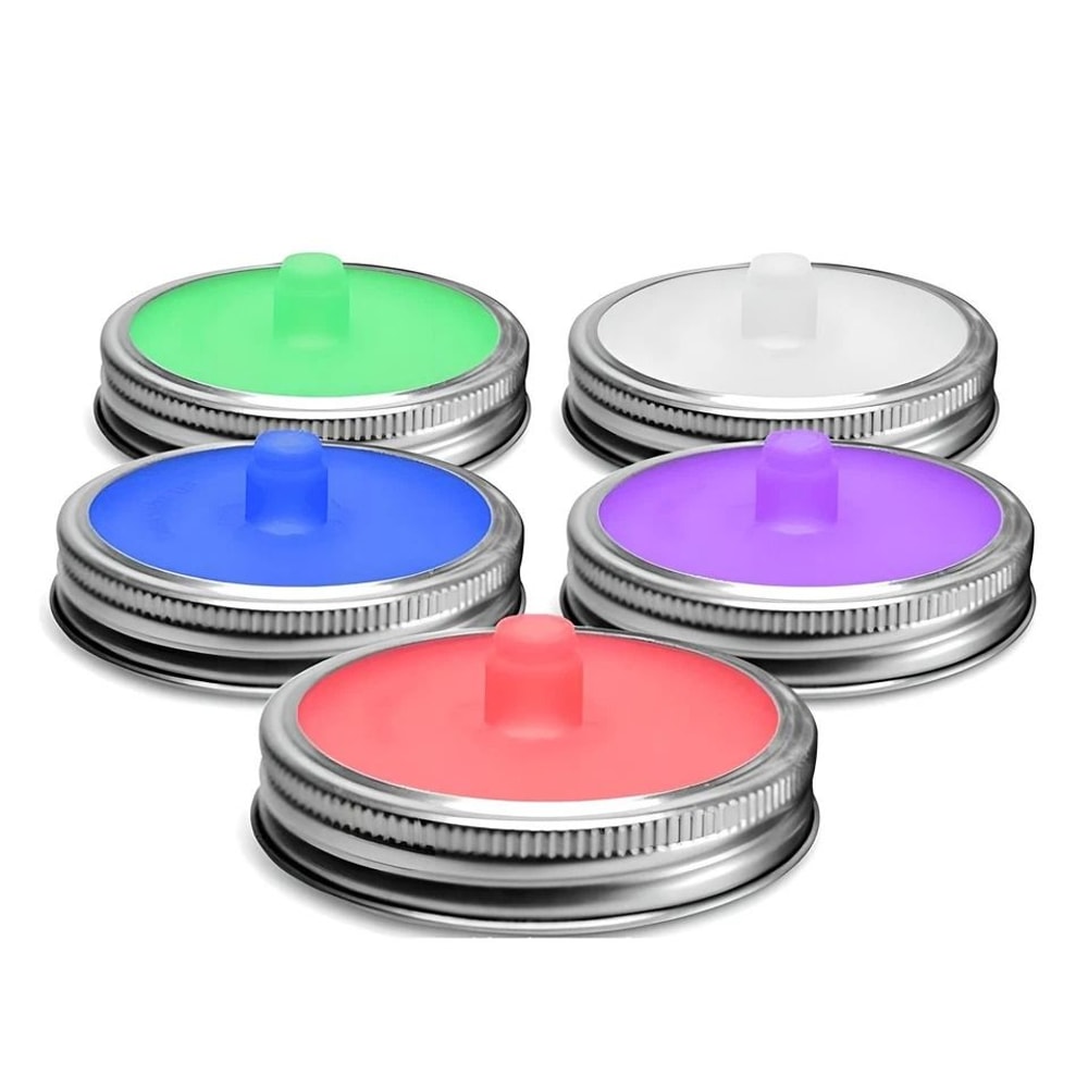 Silicone Fermentation Lids For Wide Mouth Mason Jars With Waterless 7
