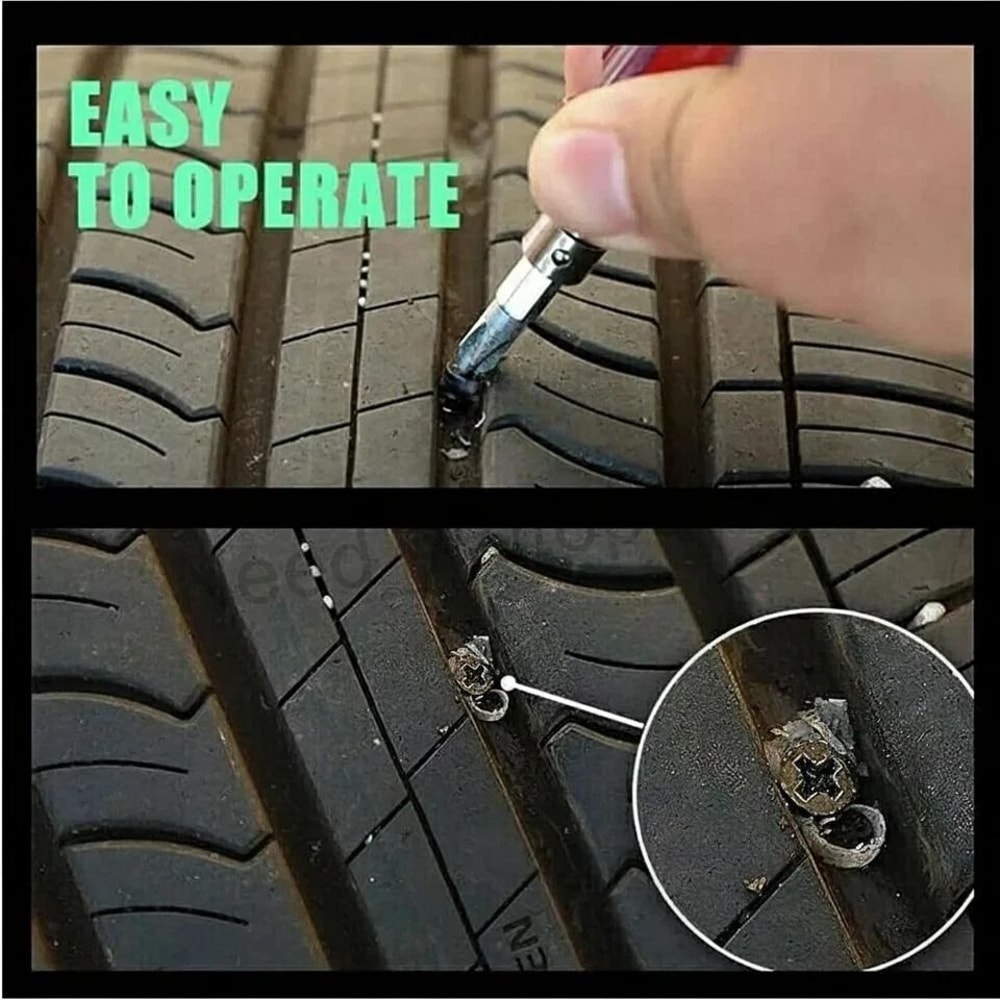 Tire Repair Kit With Screwdriver Quick Rubber Tire Repair Nails For Tubeless Tires 4