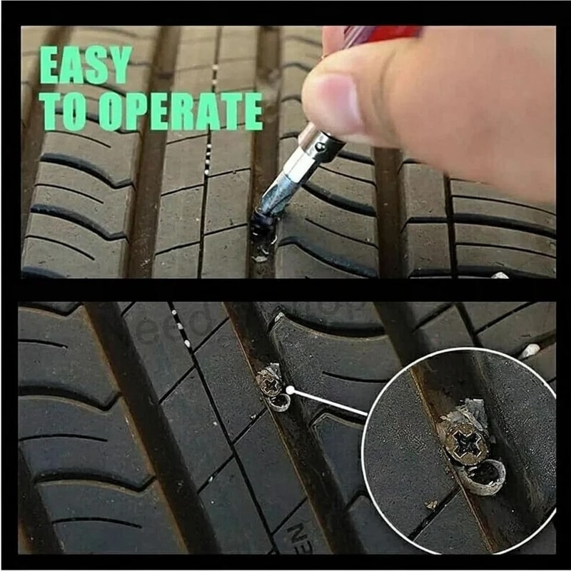Tire Repair Kit With Screwdriver Quick Rubber Tire Repair Nails For Tubeless Tires 4