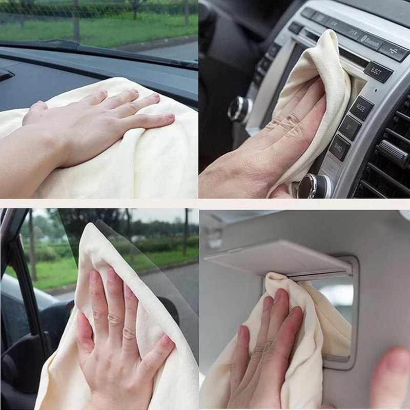 Large Natural Chamois Car Drying Towel Absorbent Shammy Towel 3