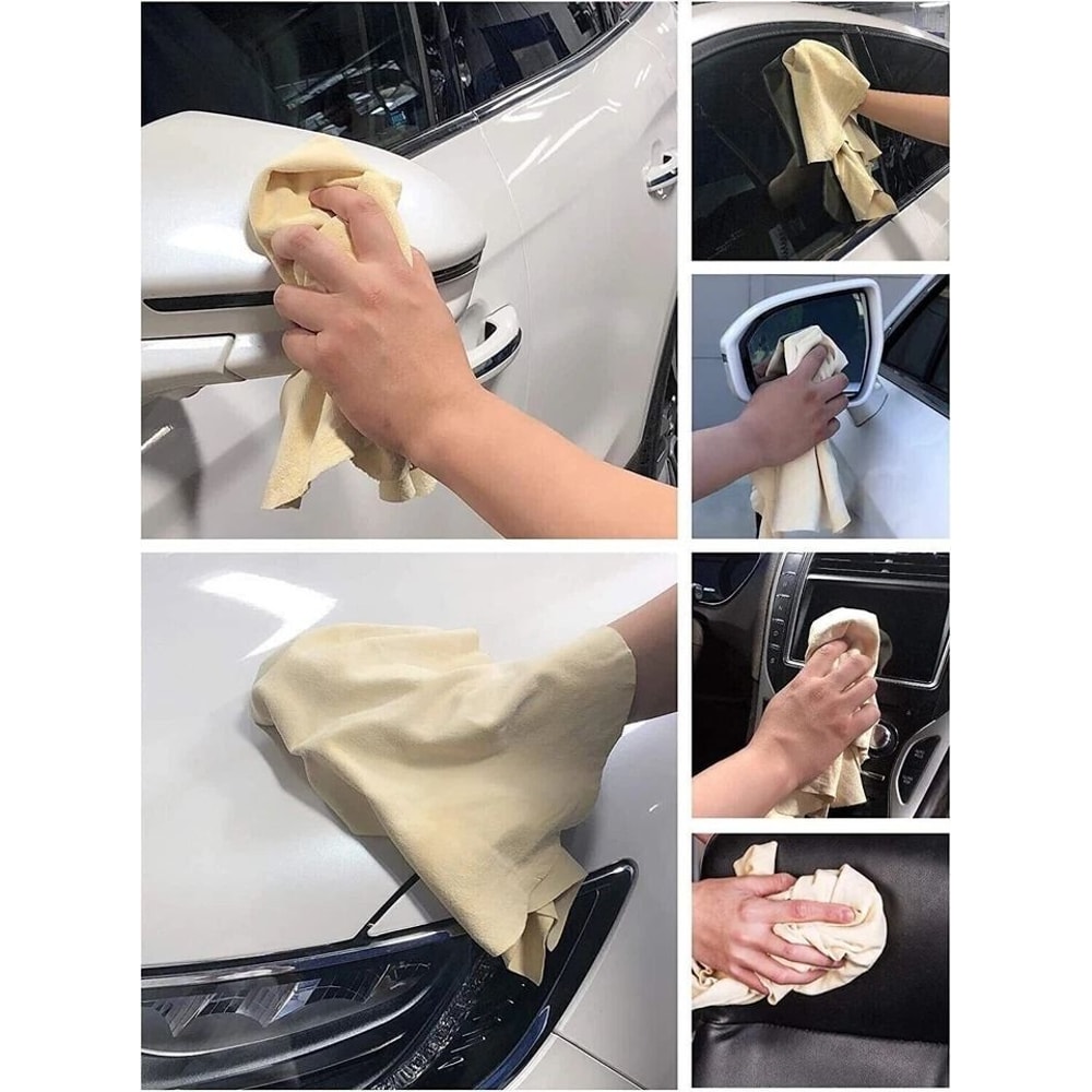 Large Natural Chamois Car Drying Towel Absorbent Shammy Towel 6