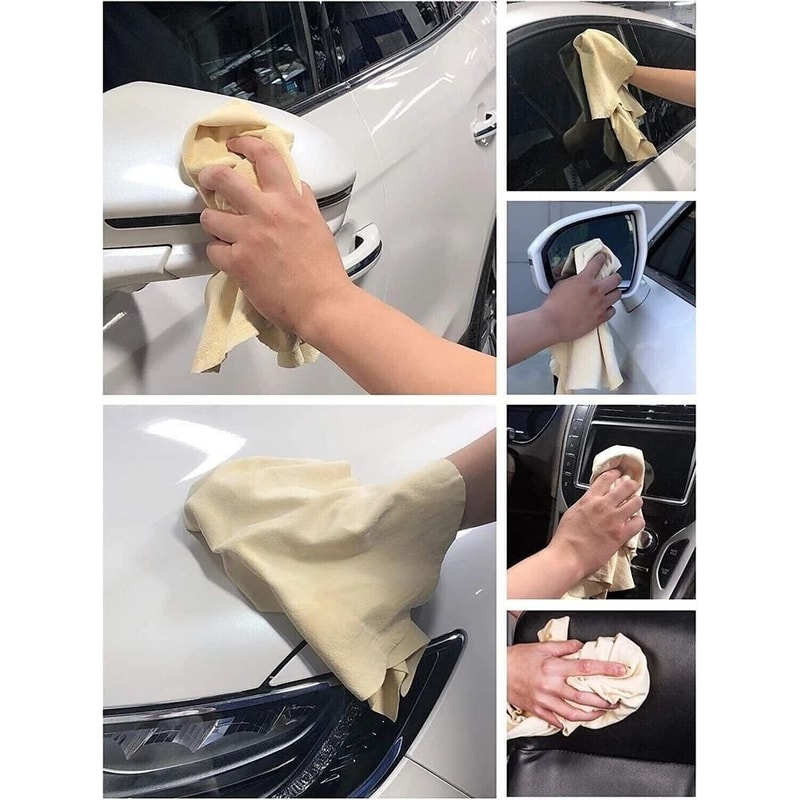 Large Natural Chamois Car Drying Towel Absorbent Shammy Towel 6
