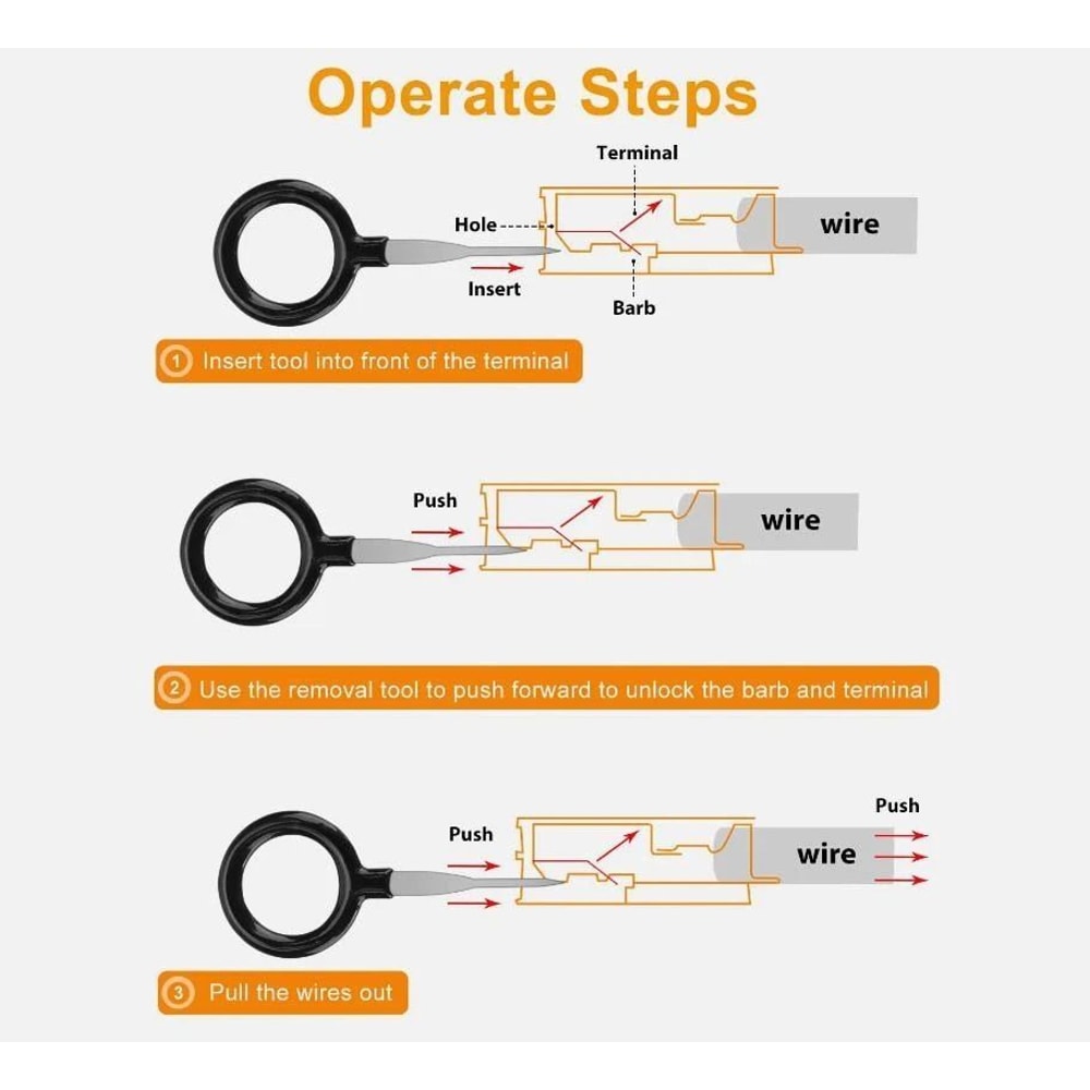 Terminal Pin Removal Tool Kit For Wiring Harness And Connector Repair 4