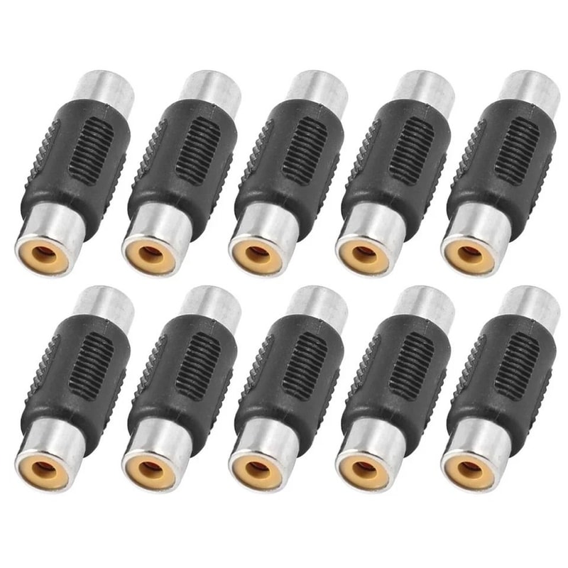 RCA Female To Female Coupler Adapter For AV Audio Video Cable Extension 5