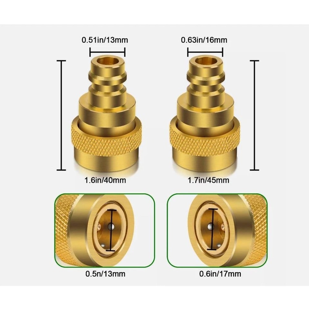 Adjustable Adapter Set Brass High Low Quick Couplers For AC Service 1