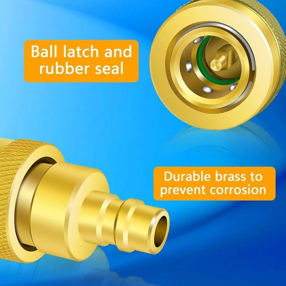 Adjustable Adapter Set Brass High Low Quick Couplers For AC Service 2