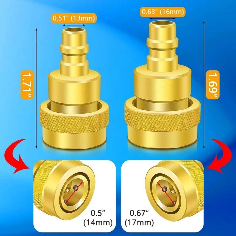 Adjustable Adapter Set Brass High Low Quick Couplers For AC Service 4