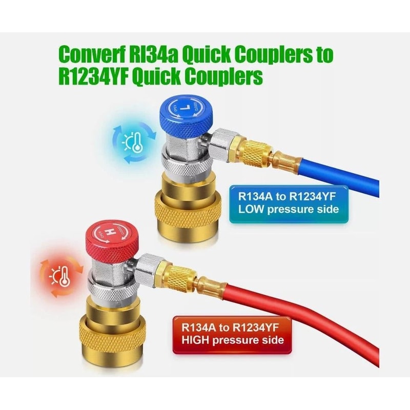 Adjustable Adapter Set Brass High Low Quick Couplers For AC Service 8