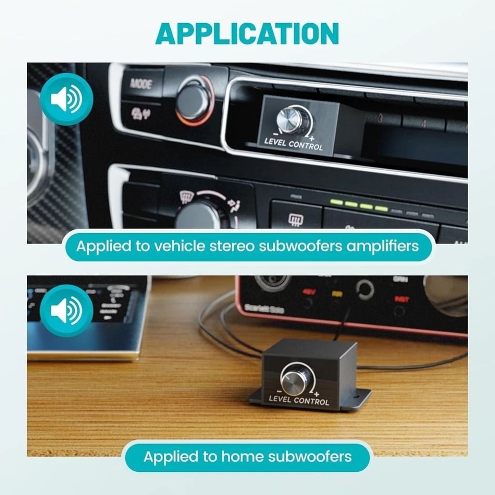 Universal Car Bass Knob RCA Level Controller For Amplifier And Subwoofer 2