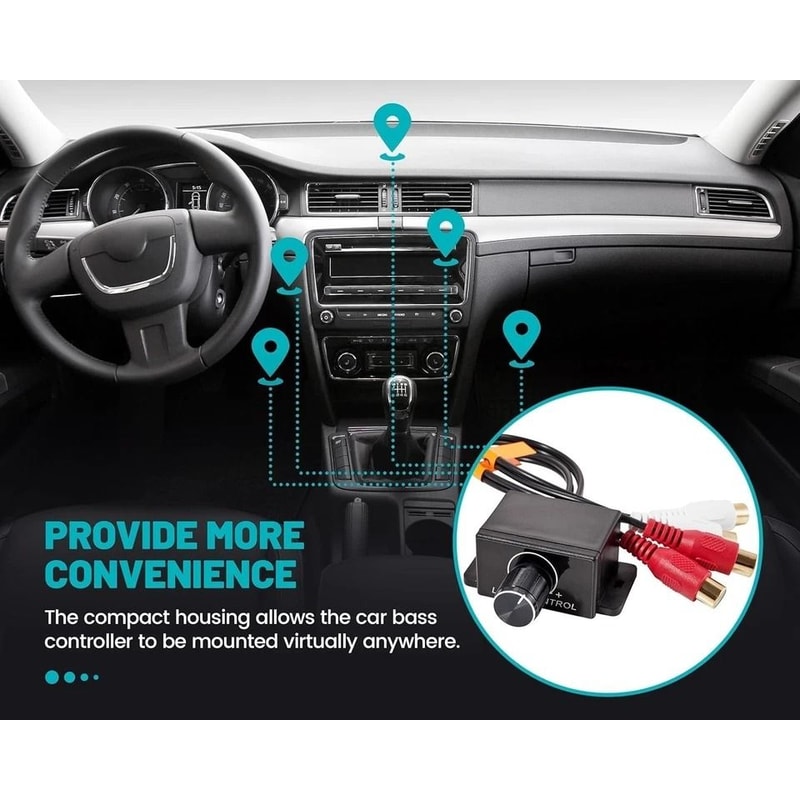 Universal Car Bass Knob RCA Level Controller For Amplifier And Subwoofer 5
