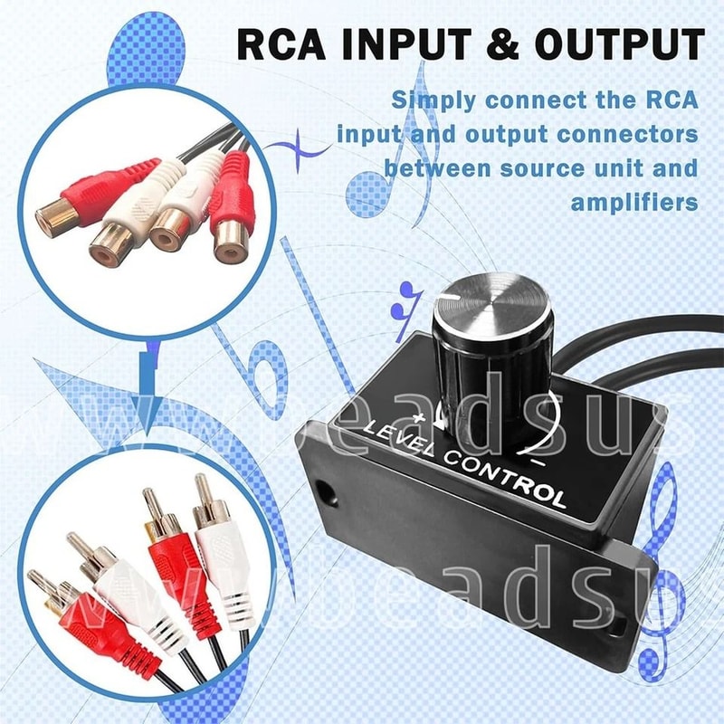 Universal Car Bass Knob RCA Level Controller For Amplifier And Subwoofer 7