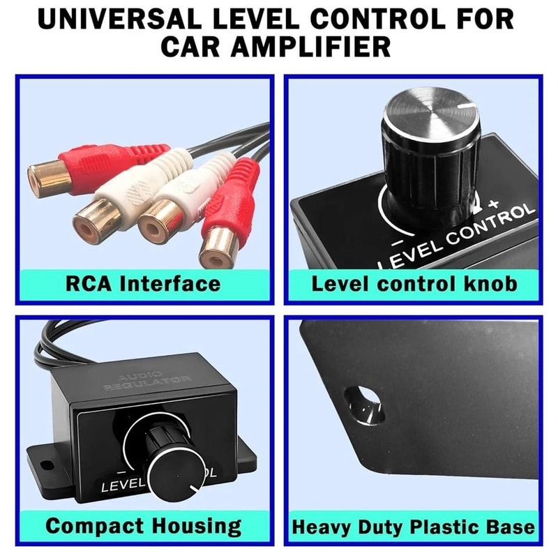 Universal Car Bass Knob RCA Level Controller For Amplifier And Subwoofer 8