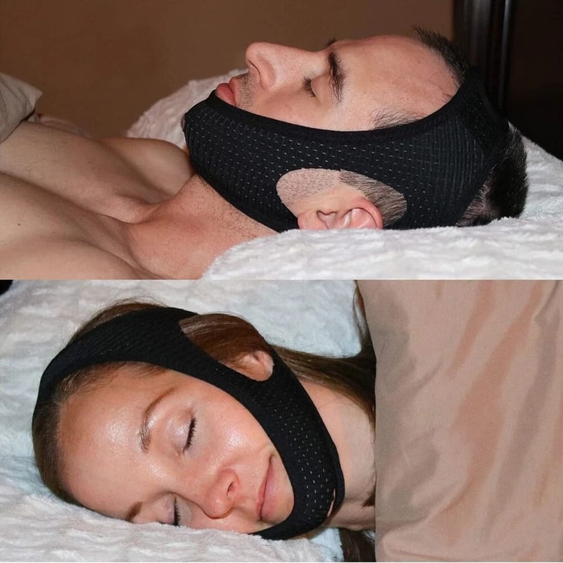 Anti Snoring Chin Strap For Sleeping Adjustable Breathable Jaw Support Belt 6