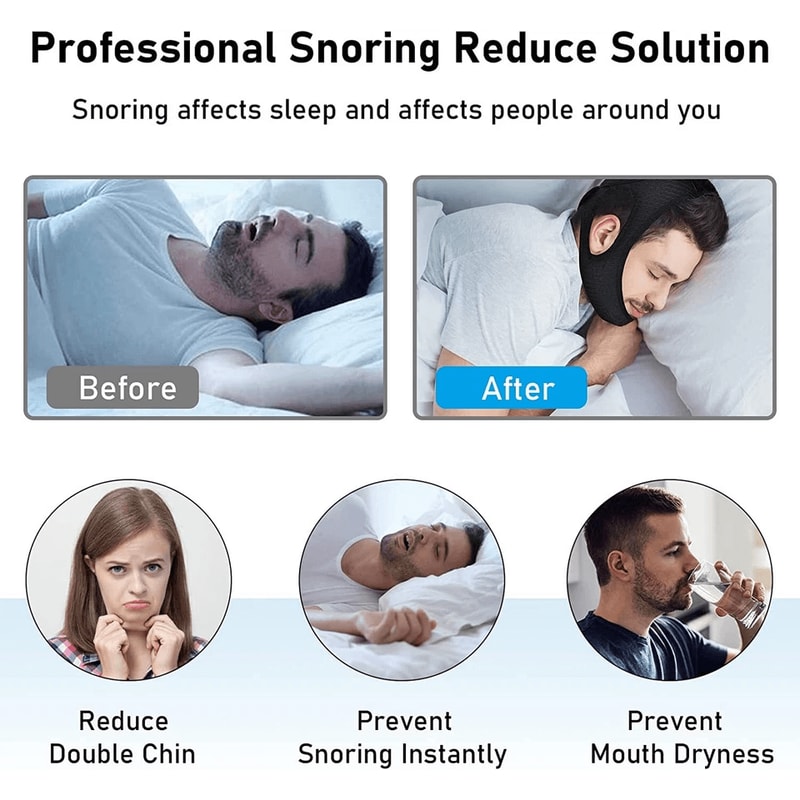 Anti Snoring Chin Strap For Sleeping Adjustable Breathable Jaw Support Belt 8