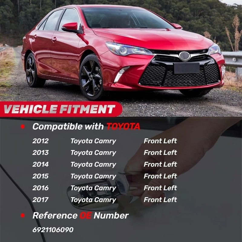 Exterior Door Handle Front Left Driver Side Black Replacement 1