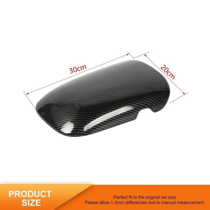 Armrest Box Storage Cover Interior Trim Carbon Fiber Look 2