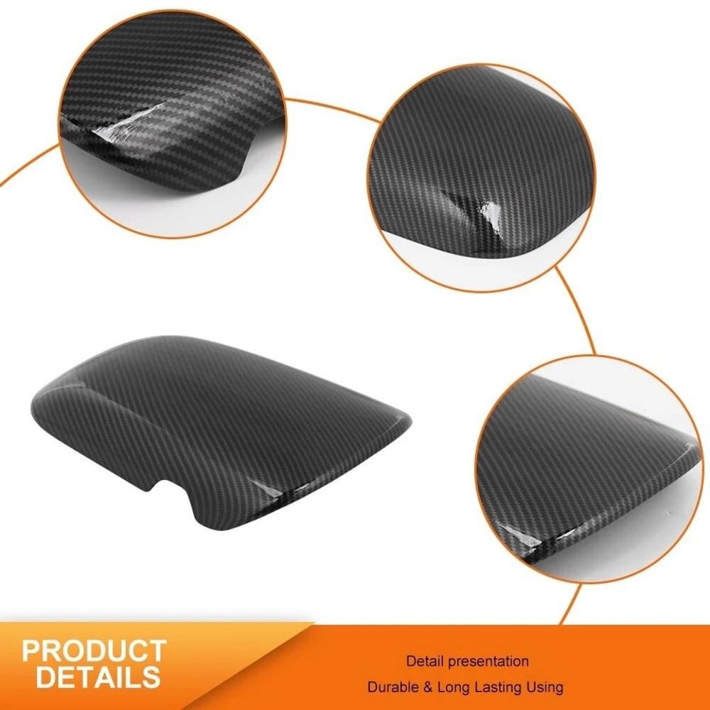 Armrest Box Storage Cover Interior Trim Carbon Fiber Look 3