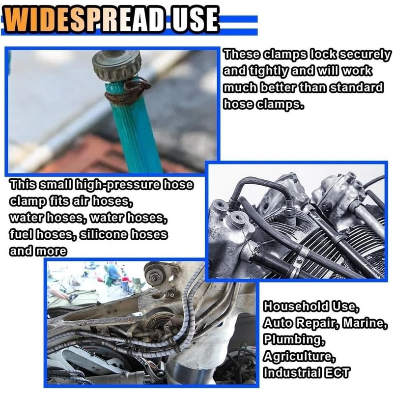 Fuel Injection Hose Clamps For Gas Line Durable Pipe Clamps For Car DIY Projects 1