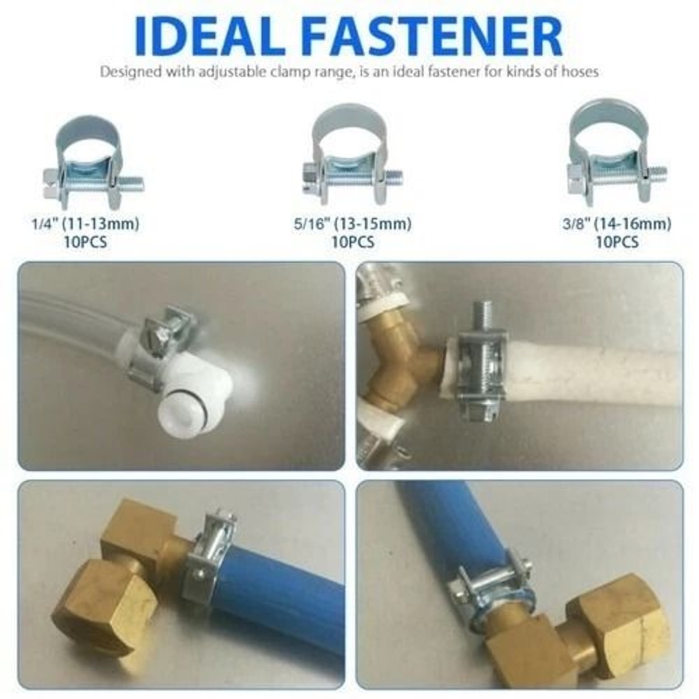 Fuel Injection Hose Clamps For Gas Line Durable Pipe Clamps For Car DIY Projects 9