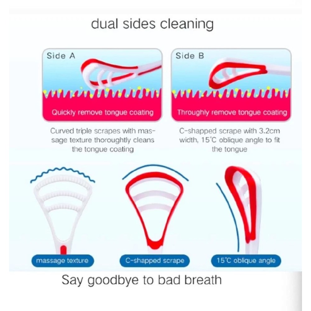 Tongue Scrapers For Fresh Breath Oral Hygiene Ideal For Adults Kids 5