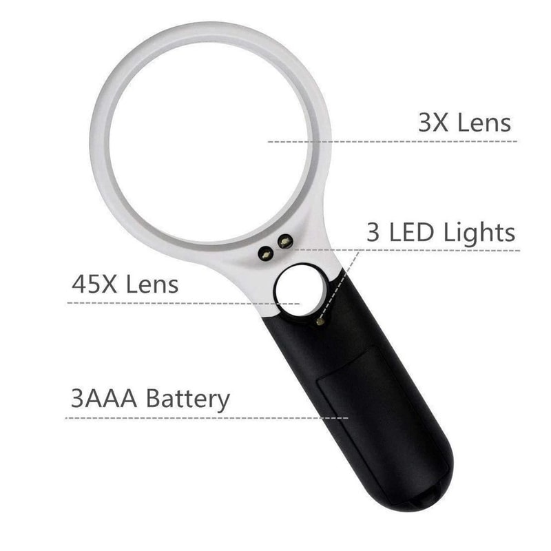 LED Jewelry Loupe Magnifier Handheld Magnifying Glass With Light Modes Portable For Precision Work 1