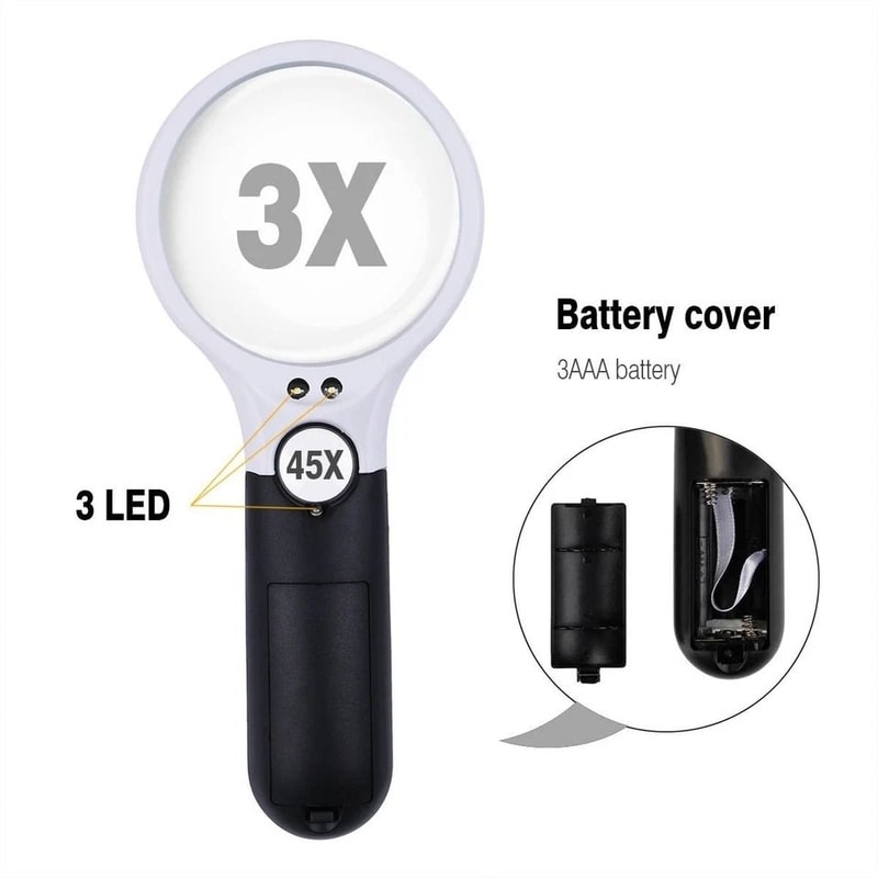 LED Jewelry Loupe Magnifier Handheld Magnifying Glass With Light Modes Portable For Precision Work 5