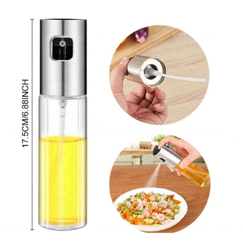 Stainless Steel Olive Oil Sprayer Mister Refillable Cooking Spray Bottle For BBQ Kitchen And Health 4