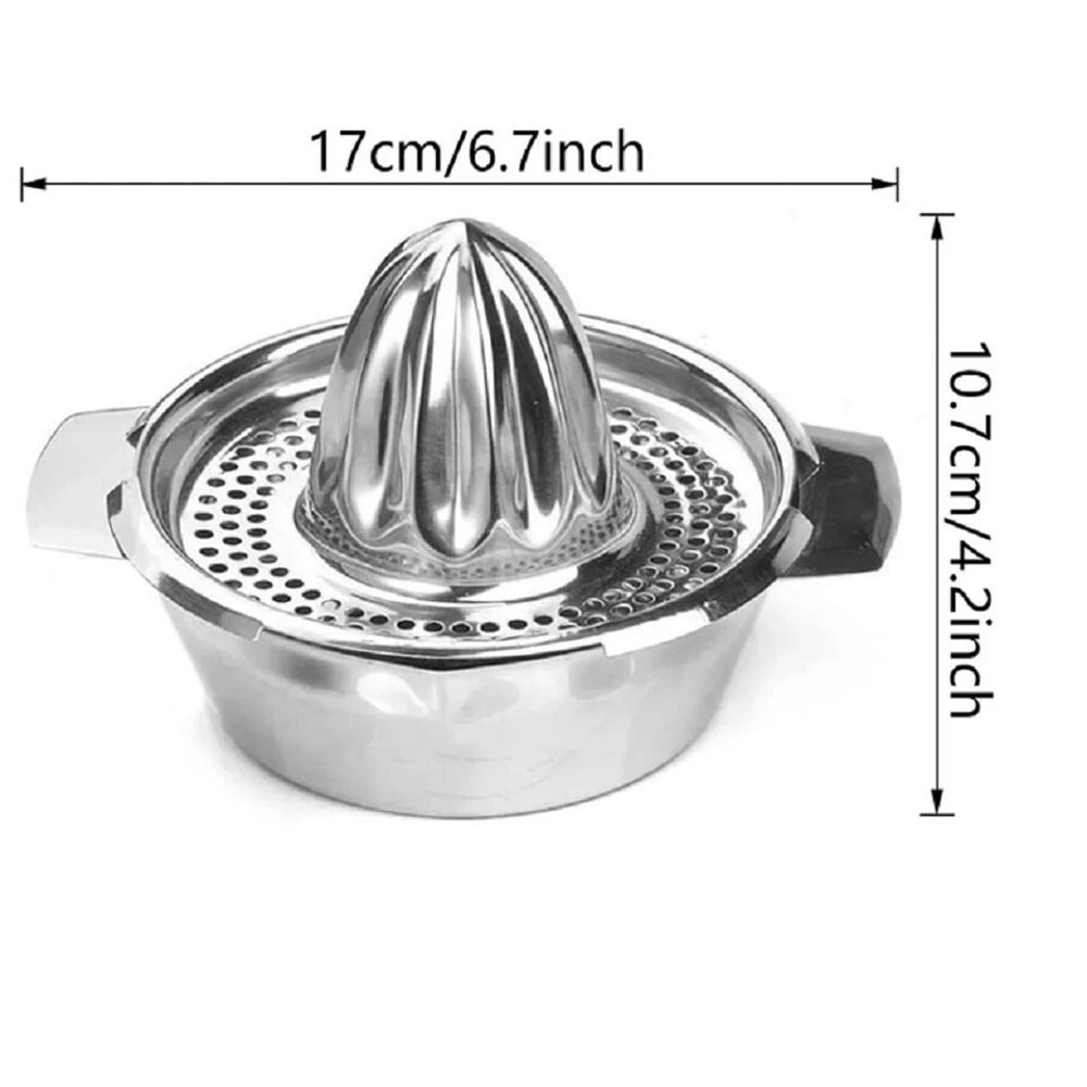 Stainless Steel Manual Citrus Juicer Lemon Lime Orange Squeezer With Bowl And Strainer 1