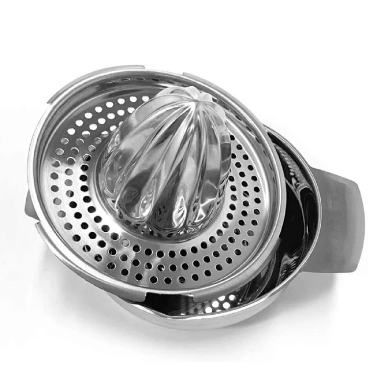 Stainless Steel Manual Citrus Juicer Lemon Lime Orange Squeezer With Bowl And Strainer 5