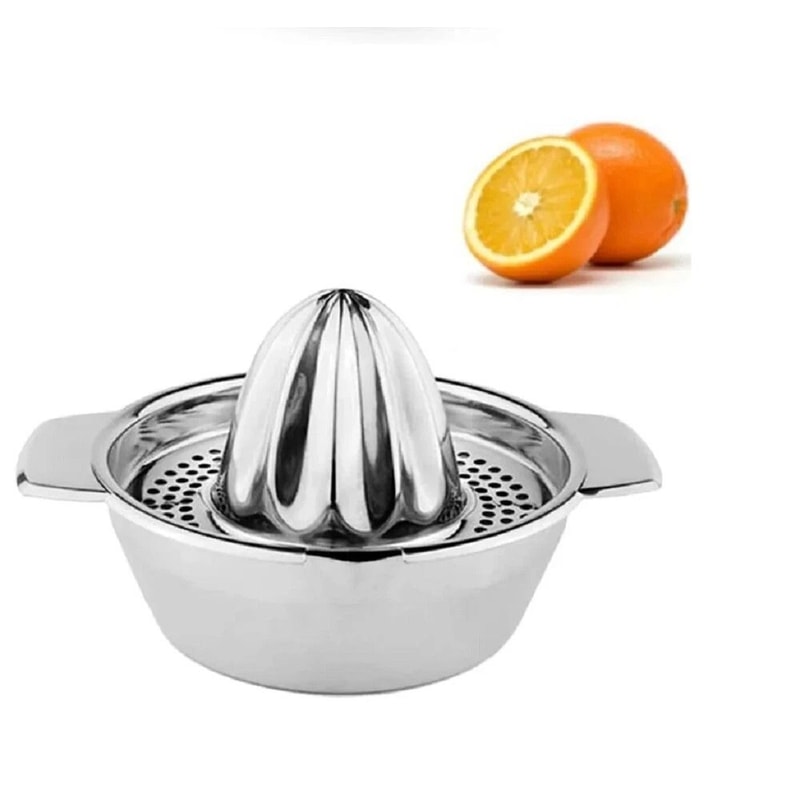 Stainless Steel Manual Citrus Juicer Lemon Lime Orange Squeezer With Bowl And Strainer 0