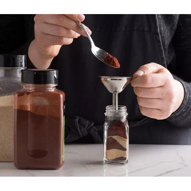 Stainless Steel Kitchen Funnel Set With Cleaning Brushes Food Grade No Spill Design 5