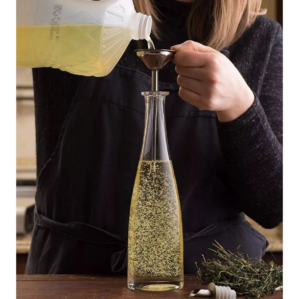 Stainless Steel Kitchen Funnel Set With Cleaning Brushes Food Grade No Spill Design 6