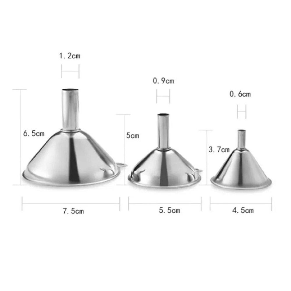 Stainless Steel Kitchen Funnel Set With Cleaning Brushes Food Grade No Spill Design 7