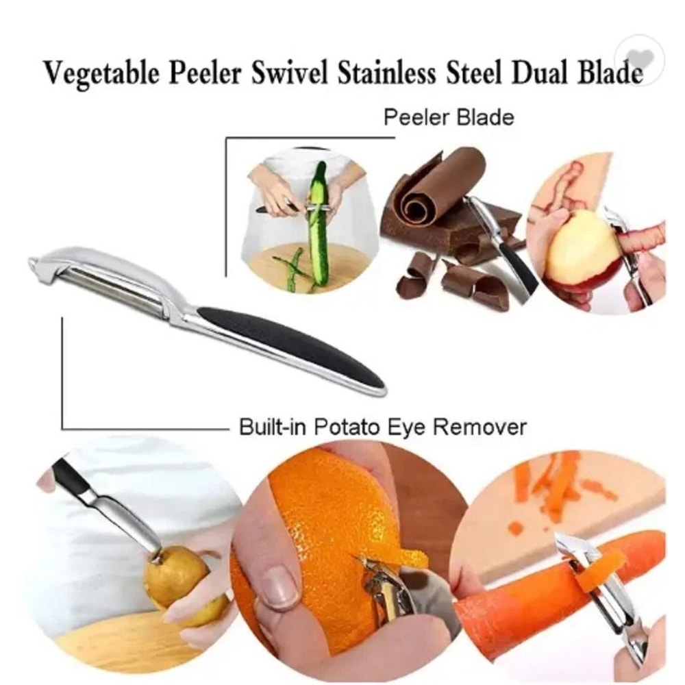 Stainless Steel Vegetable Fruit Peeler Set With NonSlip Handle Potato Carrot Peeler 2