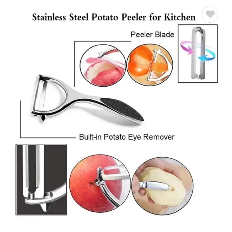 Stainless Steel Vegetable Fruit Peeler Set With NonSlip Handle Potato Carrot Peeler 3