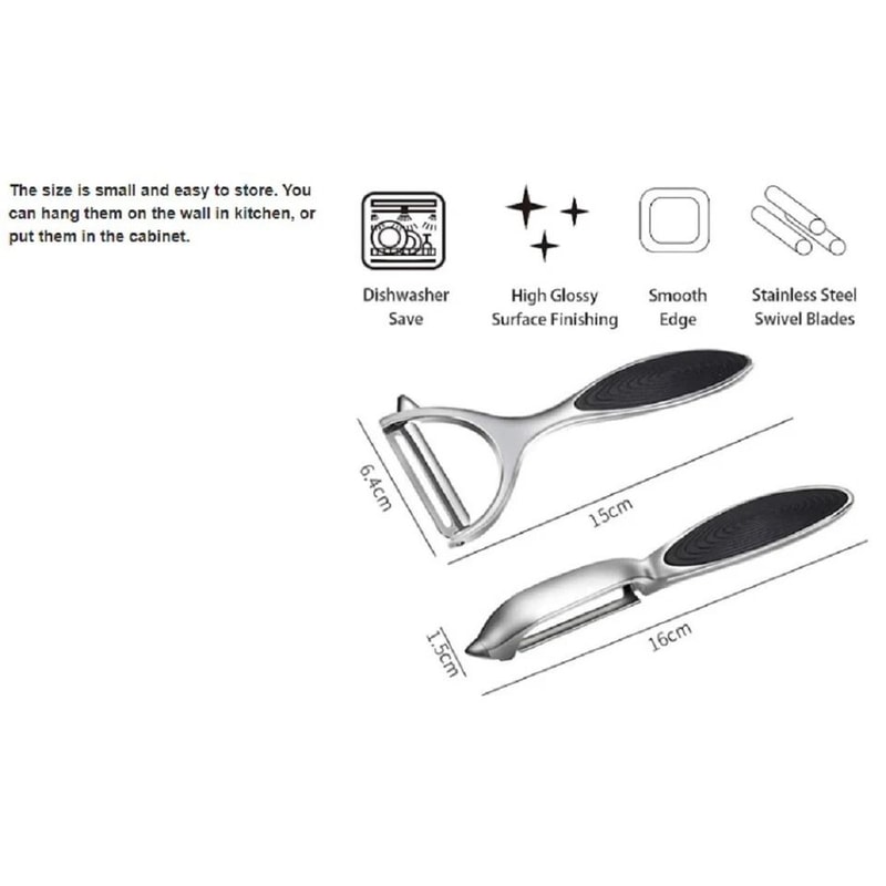 Stainless Steel Vegetable Fruit Peeler Set With NonSlip Handle Potato Carrot Peeler 7