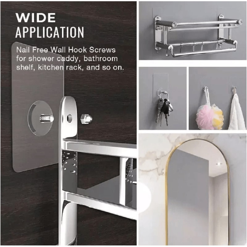 SelfAdhesive Wall Hooks No Punch No Nails 10