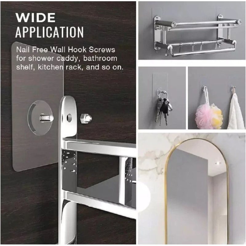 SelfAdhesive Wall Hooks No Punch No Nails 7