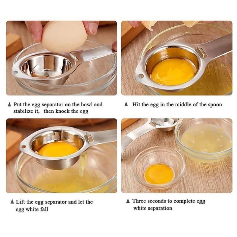 Egg Yolk White Separator Sieve Tool Easy Kitchen Gadget For Baking And Cooking 3