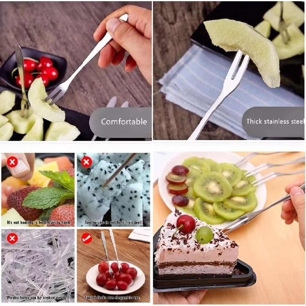 Stainless Steel Mini Fork Prong Fruit Dessert Appetizer Forks 1