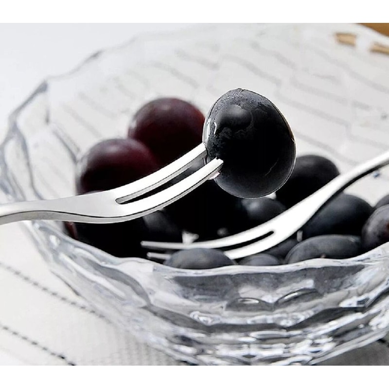 Stainless Steel Mini Fork Prong Fruit Dessert Appetizer Forks 5