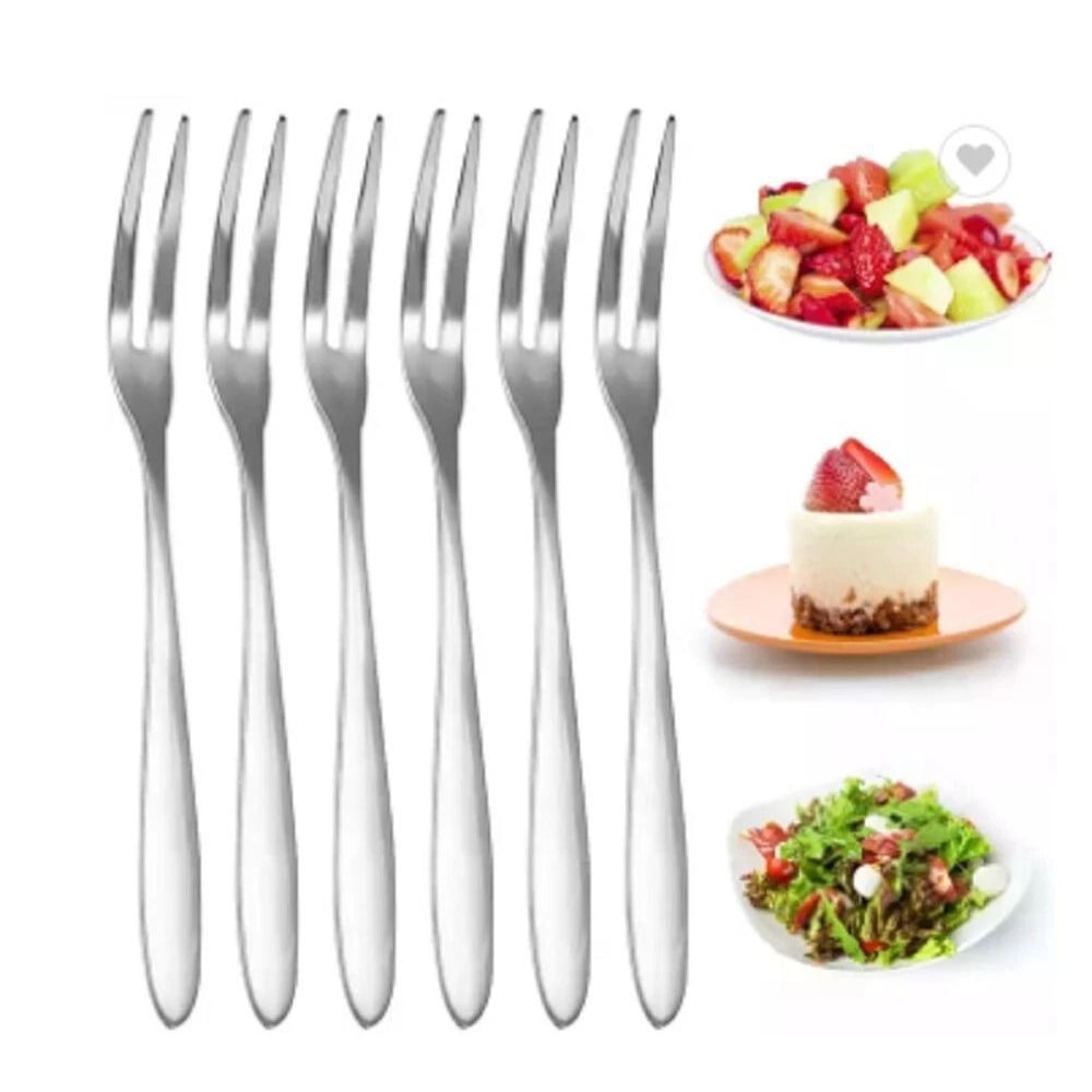 Stainless Steel Mini Fork Prong Fruit Dessert Appetizer Forks 8